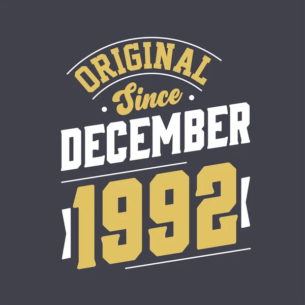 Klassiek Sinds December 1992 Geboren December 1992 Retro Vintage Verjaardag — Stockvector