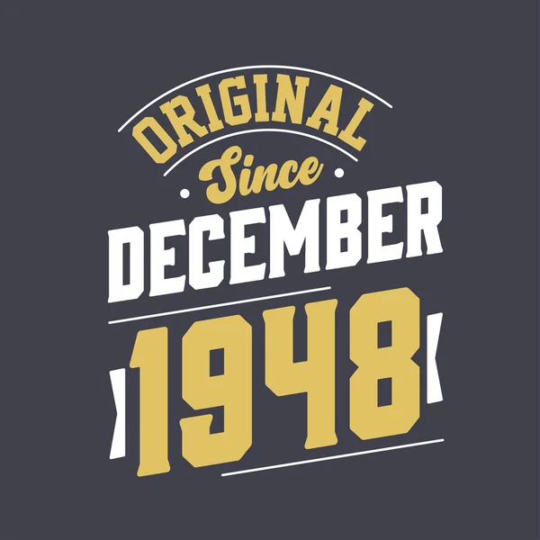 Clássico Desde Dezembro 1948 Nascido Dezembro 1948 Retro Vintage Aniversário — Vetor de Stock
