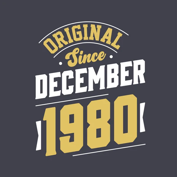 Classico Dal Dicembre 1980 Nato Nel Dicembre 1980 Retro Vintage — Vettoriale Stock