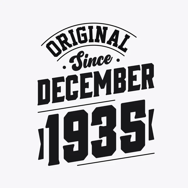 Doğum Tarihi Aralık 1935 Retro Vintage Birthday Orijinal Aralık 1935 — Stok Vektör