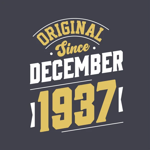 Klassiek Sinds December 1937 Geboren December 1937 Retro Vintage Verjaardag — Stockvector