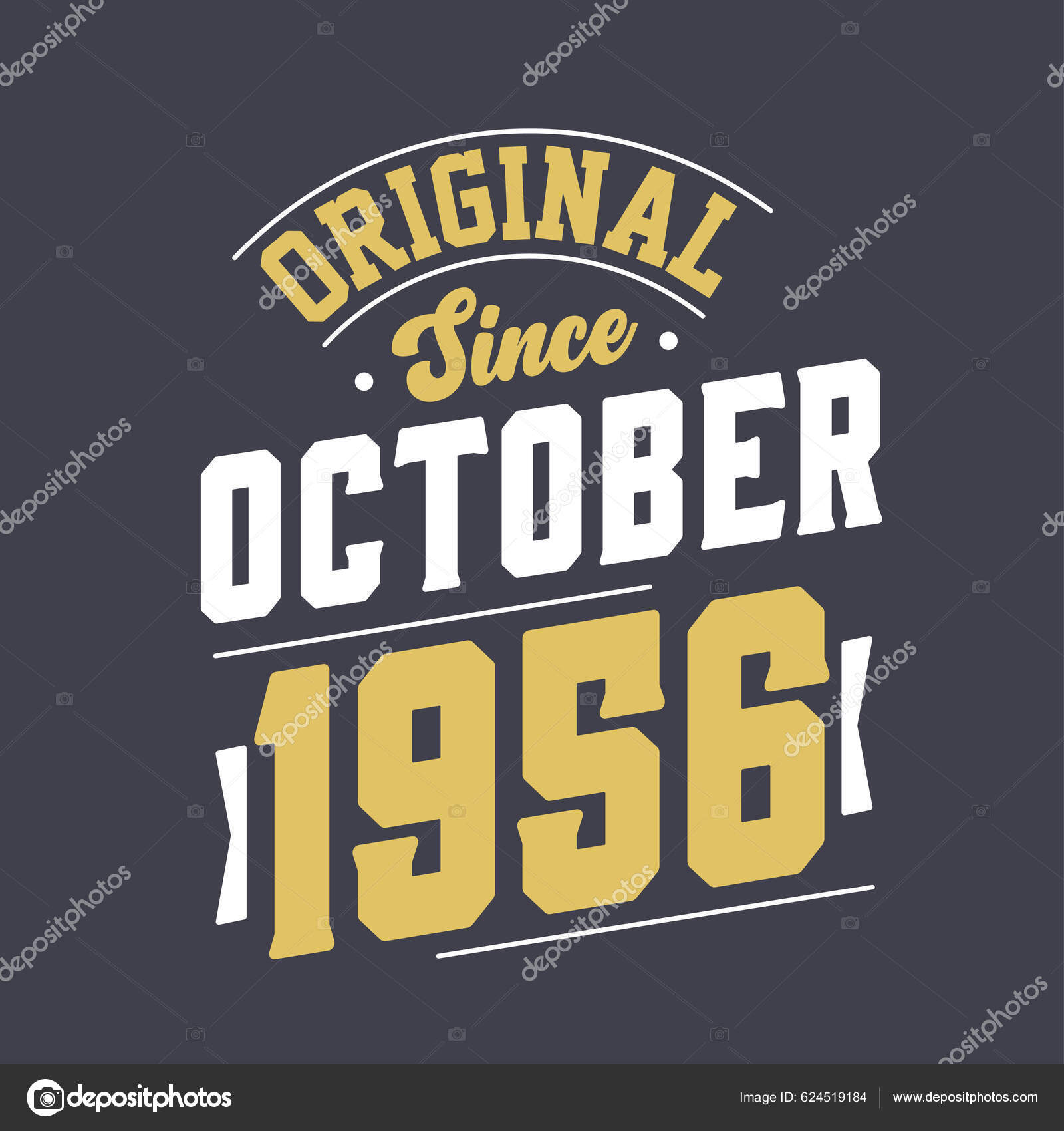 Original Desde Octubre 1956 Nacido Octubre 1956 Retro Vintage ...