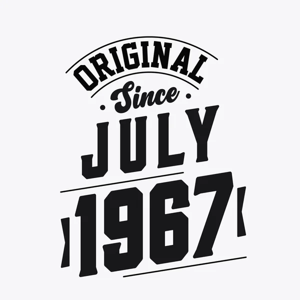 Geboren Juli 1967 Retro Vintage Birthday Original Seit Juli 1967 — Stockvektor