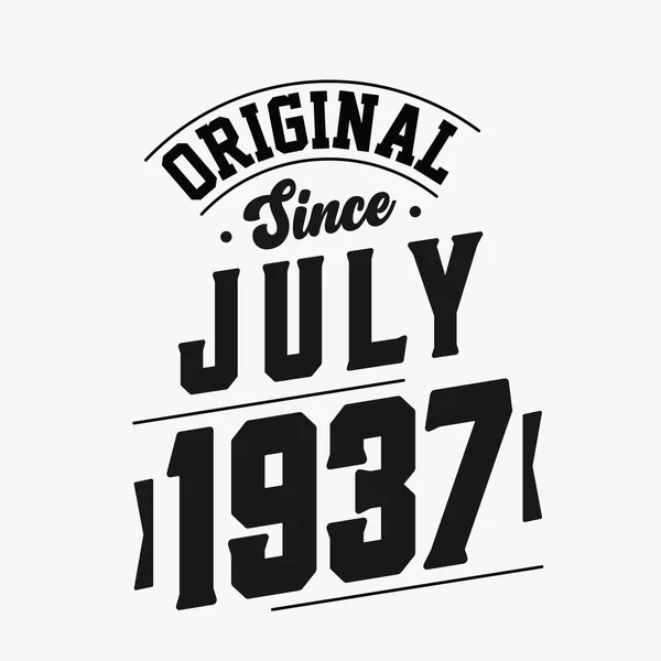 Geboren Juli 1937 Retro Vintage Geburtstag Original Seit Juli 1937 — Stockvektor