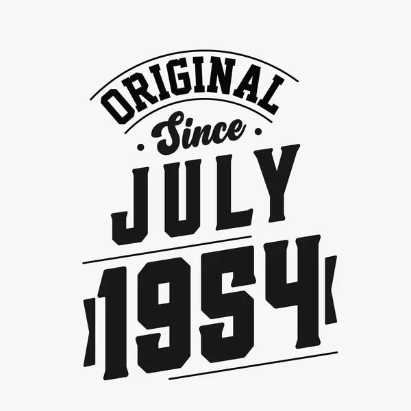 Nascido Julho 1954 Retro Vintage Birthday Original July 1954 — Vetor de Stock