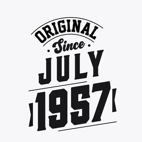 Născut Iulie 1957 Retro Vintage Birthday Original Din Iulie 1957 — Vector de stoc