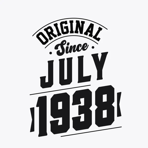 Juillet 1938 Anniversaire Vintage Rétro Original Depuis Juillet 1938 — Image vectorielle