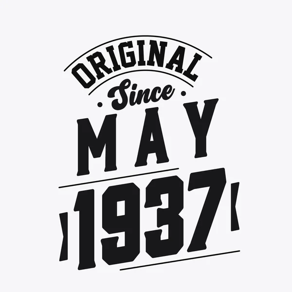 Born May 1937 Retro Vintage Birthday Original May 1937 — Stock Vector