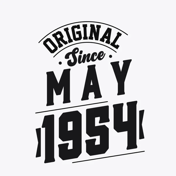 Mayıs 1954 Doğumlu Retro Vintage Birthday Orijinal Mayıs 1954 Ten — Stok Vektör