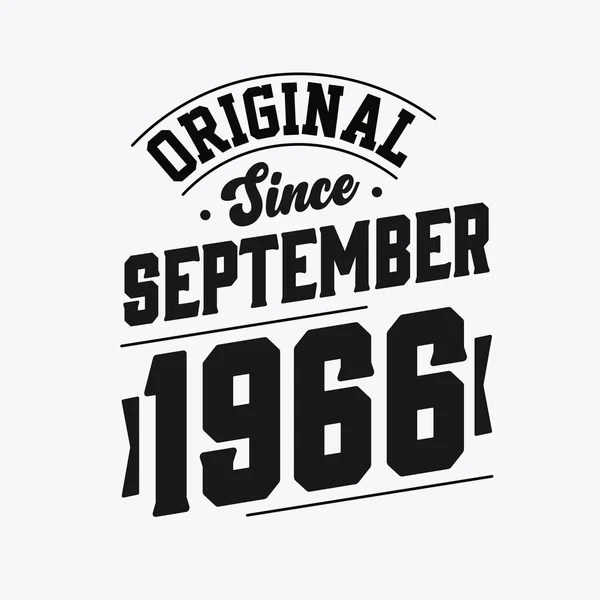 Nascido Setembro 1966 Retro Vintage Aniversário Original Desde Setembro 1966 —  Vetores de Stock