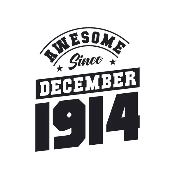 Aralık 1914 Ten Beri Harika Doğum Tarihi Aralık 1914 Retro — Stok Vektör