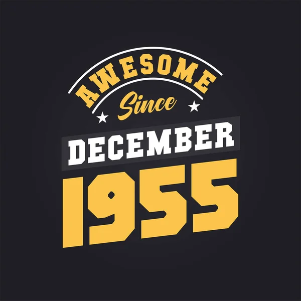 Aralık 1955 Ten Beri Harika Doğum Tarihi Aralık 1955 Retro — Stok Vektör