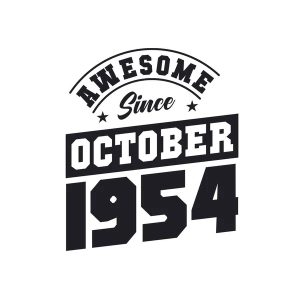 Awesome October 1954 Born October 1954 Retro Vintage Birthday — Stock Vector