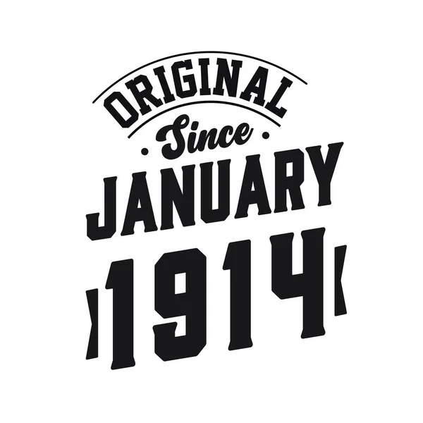 Γεννήθηκε Τον Ιανουάριο Του 1914 Retro Vintage Γενέθλια Πρωτότυπο Από — Διανυσματικό Αρχείο