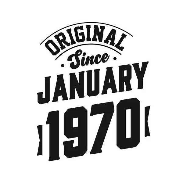 Doğum Tarihi Ocak 1970 Retro Vintage Birthday Orijinal Ocak 1970 — Stok Vektör
