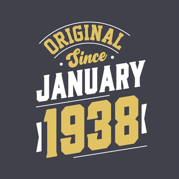 Original January 1938 Born January 1938 Retro Vintage Birthday — Stock Vector