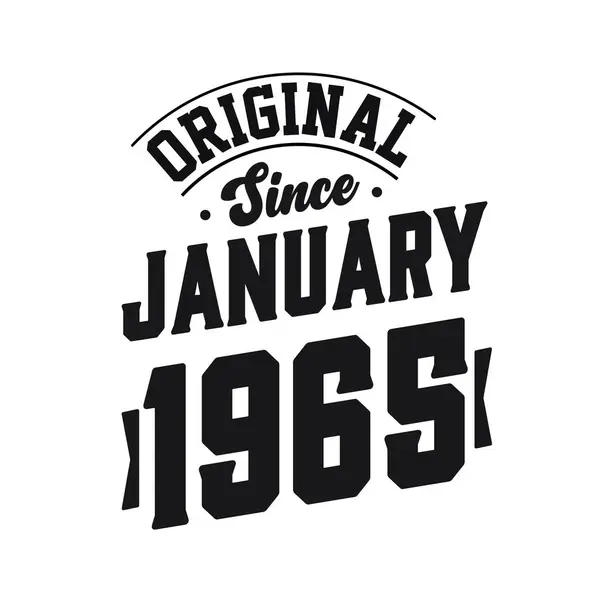 1965 Ocak Inda Doğdu Retro Vintage Birthday Orijinal Ocak 1965 — Stok Vektör