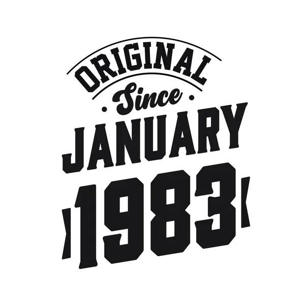 Doğum Tarihi Ocak 1983 Retro Vintage Birthday Orijinal Ocak 1983 — Stok Vektör