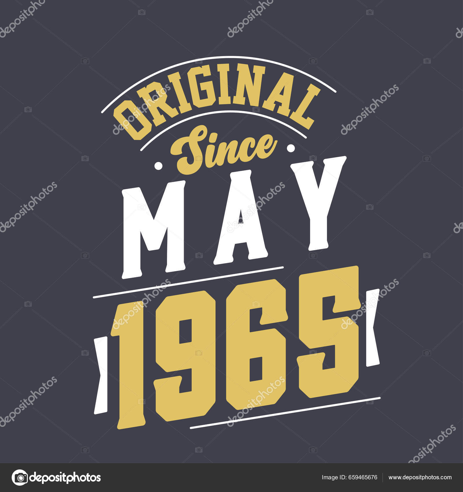 Original May 1965 Born May 1965 Retro Vintage Birthday Stock Vector by