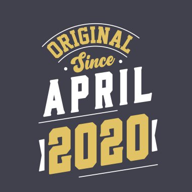 Orijinal Nisan 2020 'den beri. Nisan 2020 'de doğdu Retro Vintage doğum günü