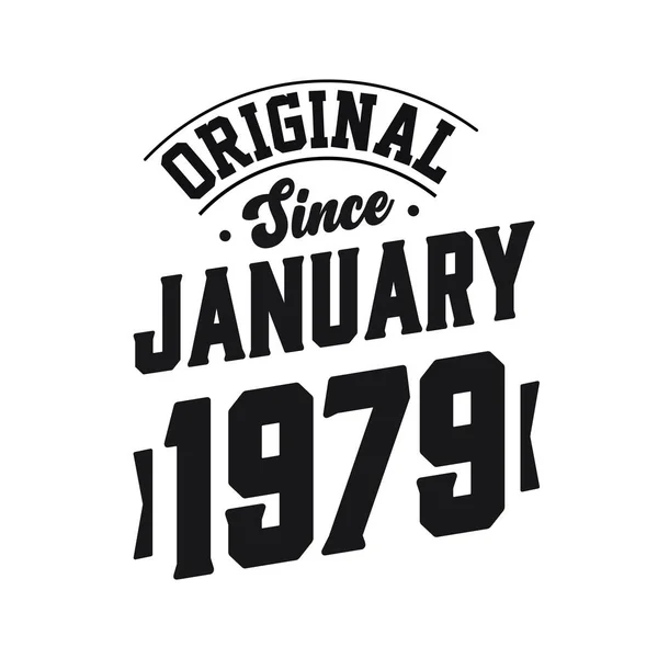 1979 Ocak Inda Retro Vintage Birthday Doğdu — Stok Vektör