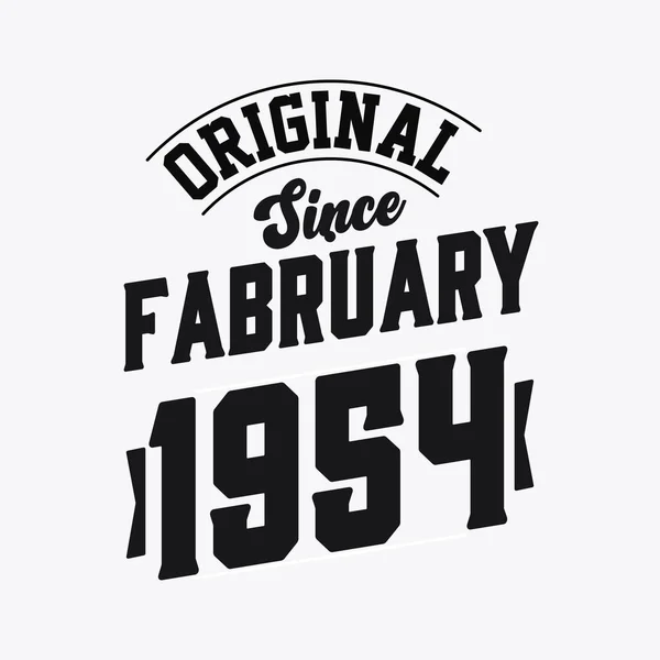 Γεννήθηκε Τον Φεβρουάριο Του 1954 Retro Vintage Γενέθλια Πρωτότυπο Από — Διανυσματικό Αρχείο