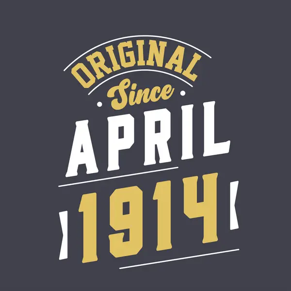 Orijinal Nisan 1914 Ten Beri Nisan 1914 Doğdu Retro Vintage — Stok Vektör