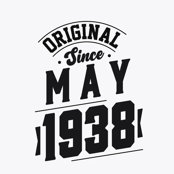 Nacido Mayo 1938 Retro Vintage Cumpleaños Original Desde Mayo 1938 — Vector de stock