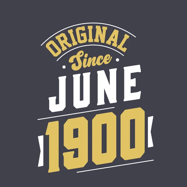 Eredeti 1900 Júniusa Óta Született 1900 Júniusában Retro Vintage Születésnap — Stock Vector