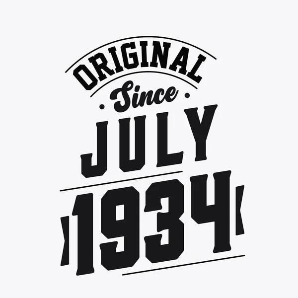 Narozen Červenci 1934 Retro Vintage Narozeniny Originál Července 1934 — Stockový vektor