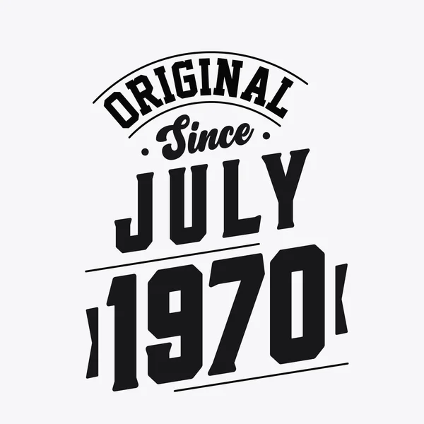 Born July 1970 Retro Vintage Birthday Original July 1970 — Stock Vector