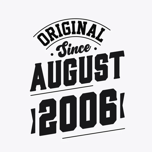 Ağustos 2006 Retro Vintage Birthday Doğdu — Stok Vektör