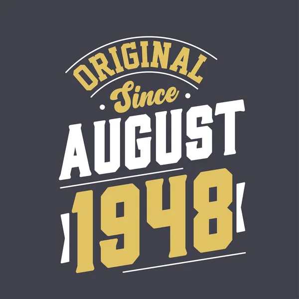 Original August 1948 Born August 1948 Retro Vintage Birthday — Stock Vector