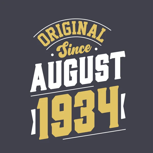 Original August 1934 Born August 1934 Retro Vintage Birthday — Stock Vector