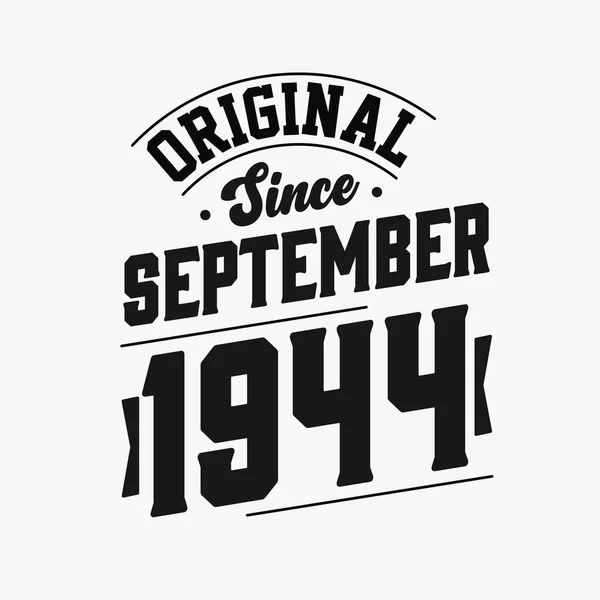 Geboren September 1944 Retro Vintage Verjaardag Origineel Sinds September 1944 — Stockvector