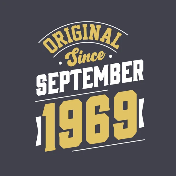 Original September 1969 Born September 1969 Retro Vintage Birthday — Stock Vector