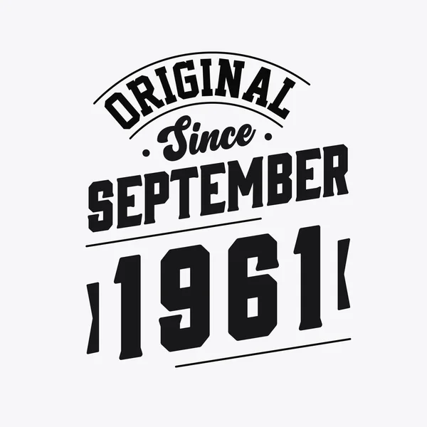 Nato Nel Settembre 1961 Retro Vintage Birthday Originale Dal Settembre — Vettoriale Stock