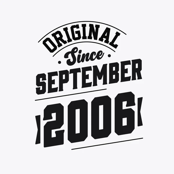 Eylül 2006 Retro Vintage Birthday Doğdu — Stok Vektör