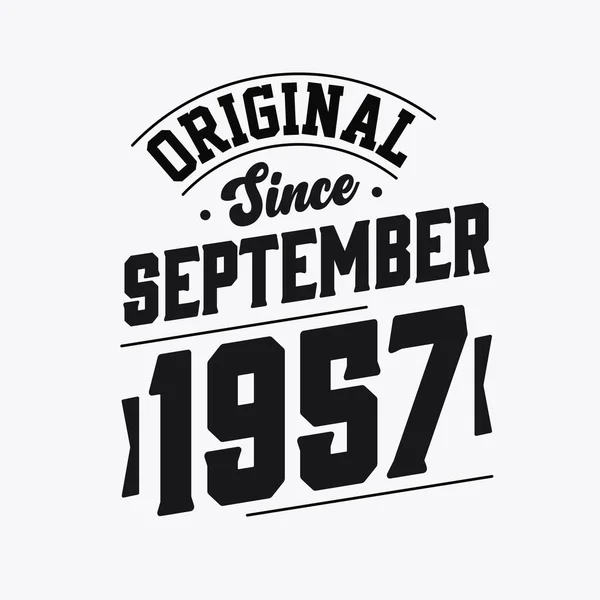 Nascido Setembro 1957 Retro Vintage Aniversário Original Desde Setembro 1957 — Vetor de Stock