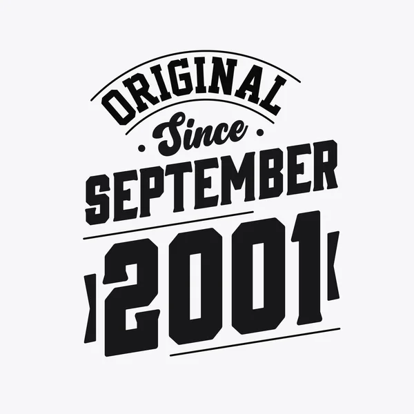 Eylül 2001 Retro Vintage Birthday Doğdu — Stok Vektör