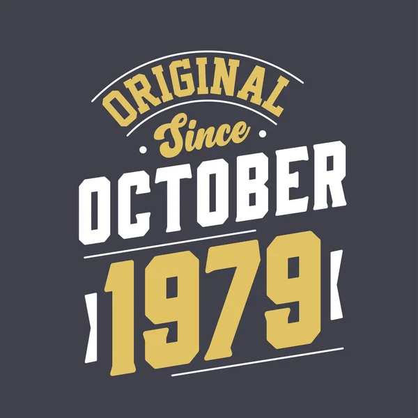 Orijinal Ekim 1979 Dan Beri Ekim 1979 Doğdu Retro Vintage — Stok Vektör