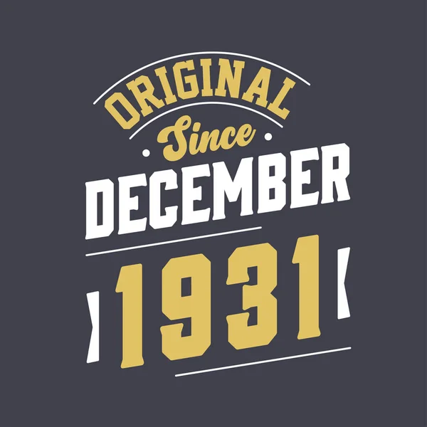 Klassiek Sinds December 1931 Geboren December 1931 Retro Vintage Verjaardag — Stockvector