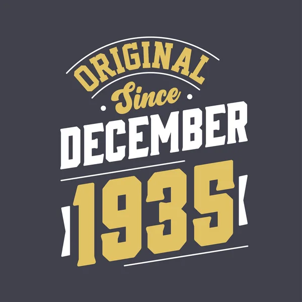 Klasszikus 1935 Decembere Óta Született 1935 Decemberében Retro Vintage Születésnap — Stock Vector