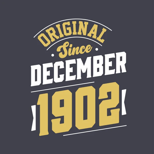 Clássico Desde Dezembro 1902 Nascido Dezembro 1902 Retro Vintage Aniversário —  Vetores de Stock