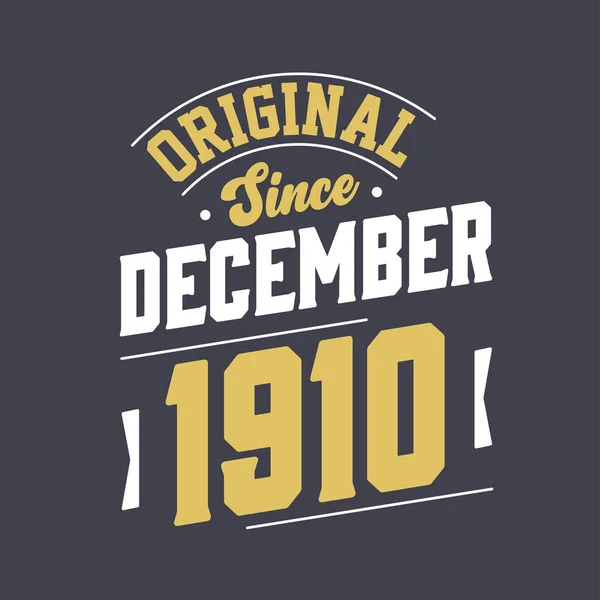 Clássico Desde Dezembro 1910 Nascido Dezembro 1910 Retro Vintage Aniversário — Vetor de Stock