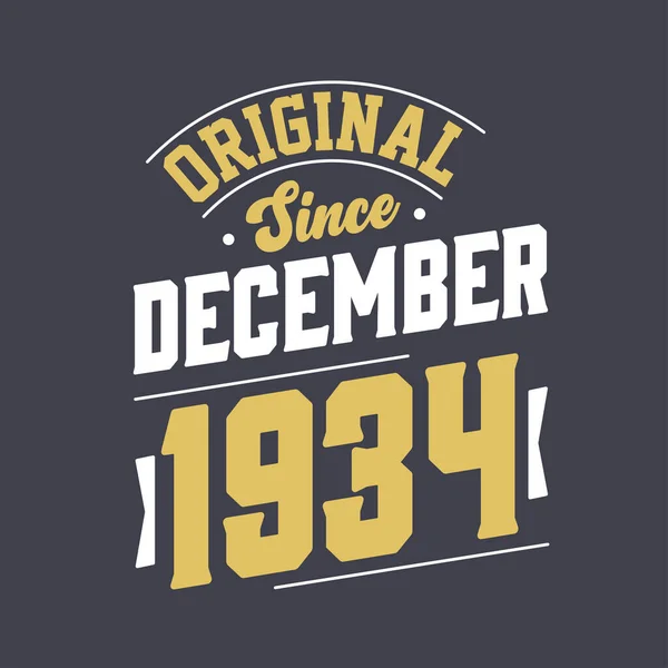 Clássico Desde Dezembro 1934 Nascido Dezembro 1934 Retro Vintage Aniversário —  Vetores de Stock
