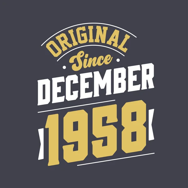 Clássico Desde Dezembro 1958 Nascido Dezembro 1958 Retro Vintage Aniversário — Vetor de Stock