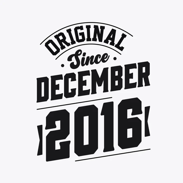 Født December 2016 Retro Vintage Fødselsdag Original Siden December 2016 – Stock-vektor