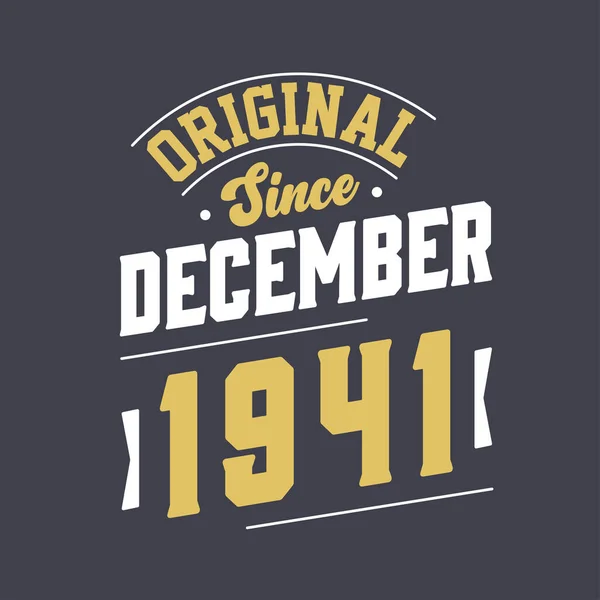 Clássico Desde Dezembro 1941 Nascido Dezembro 1941 Retro Aniversário Vintage — Vetor de Stock