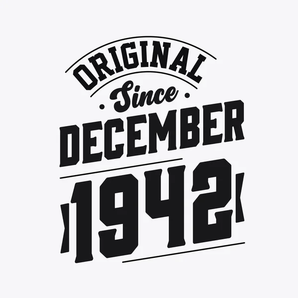 Lahir Pada Bulan Desember 1942 Retro Vintage Ulang Tahun Asli - Stok Vektor